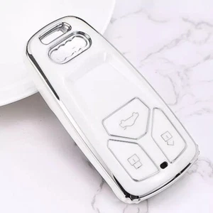 Llavero remoto estuche llavero para Audi A5 A8 Q3 Q5 Q7 A6 C5 C6 RS SLINE TT *BLANCO* - Imagen 1 de 14