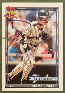 1991 TOPPS DON MATTINGLY AUTOGRAPHED SIGNED NEW YORK YANKEES CARD - Picture 1 of 2
