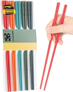 5 Pairs Dishwasher Safe Fiberglass Chopsticks Set, 9.5 Inch Reusable Japanese Ch - Picture 1 of 7