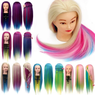 Colorful Hairdressing Training Head With Clamp Hair Mannequin Practice Doll - image 1 of 4