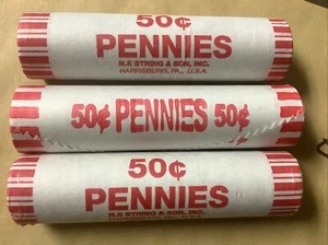 (3 Rolls) Fed Sealed Lincoln Cent Rolls From Bank Boxes Unopened Good Hunting! - Picture 1 of 6