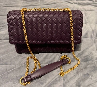 BOTTEGA VENETA Intrecciato Baby Olimpia Shoulder Bag - Purple/Dark Barolo - Image 1 of 4