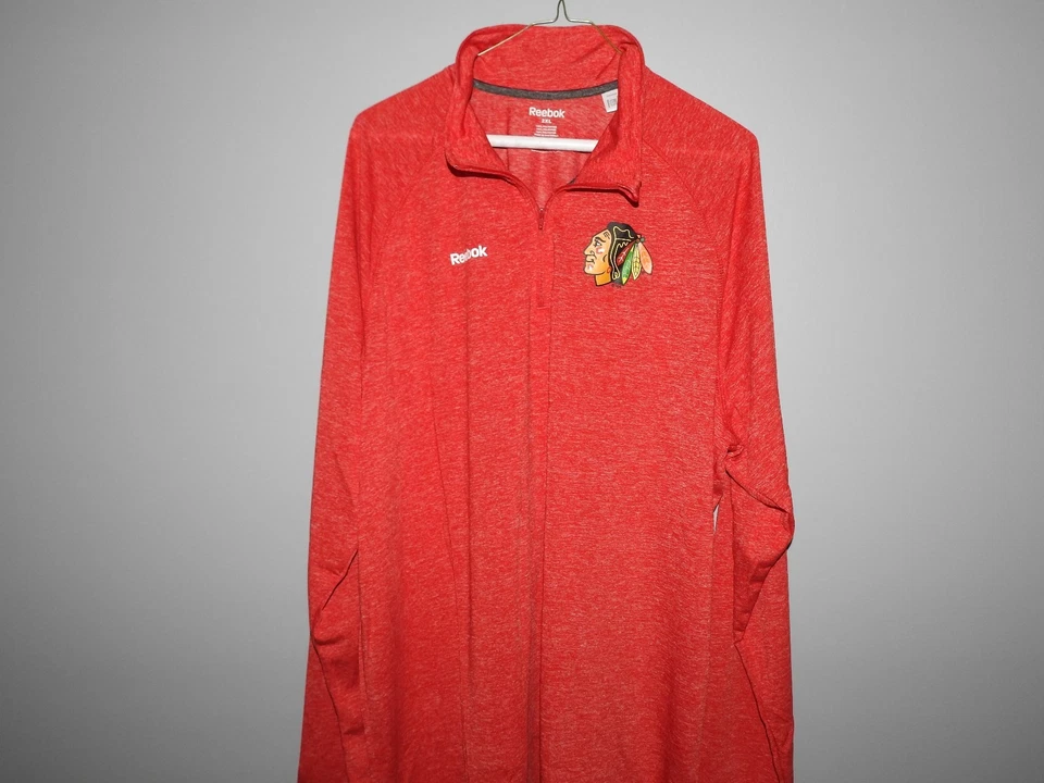 Pullover NHL Chicago Blackhawks 1/4 Cremallera Manga Larga Nuevo Para Hombre Tallas Foto 1 de 1