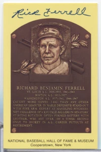 Rick Ferrell Nationals Autographed HOF 3.5"x5.5" Postcard w/COA 101723MGL-15 - Imagen 1 de 2