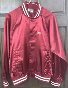 Giacca vintage ricamata Vans off the Wall skate park raso rosso taglia small - Foto 1 di 9