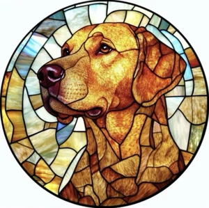 LABRADOR Yellow DOG Lover LARGE Suncatcher GIFT Birthday Present GIFT Sympathy - Picture 1 of 4