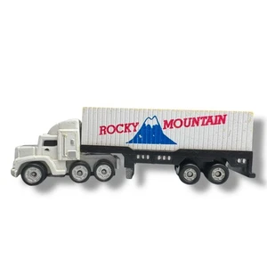 Vintage 90s Micro Machines Rocky Mountain Semi Truck Tractor Trailer WHITE Cab - Picture 1 of 6