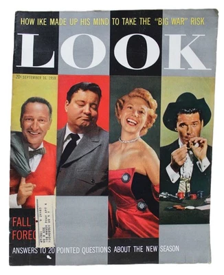 LOOK MAGAZINE 16 SEPTEMBER 1958 VINTAGE NEWS CURRENT EVENTS- FALL TV SEASON - Image 1 of 4