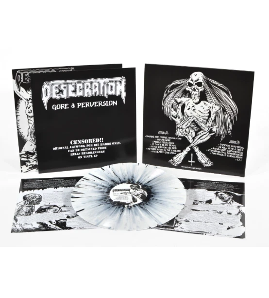 Desecration Gore & Perversion WHITE BLACK SPLATTER COLOR Vinyl LP /400 1st Press - Image 1 of 1