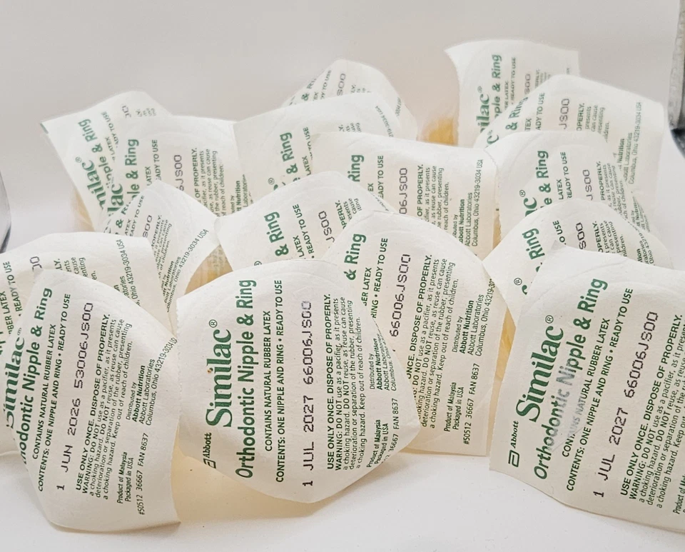 Lote de 16 pezones y anillos de ortodoncia recién nacidos Similac goma látex sellados 27/07 Foto 1 de 1