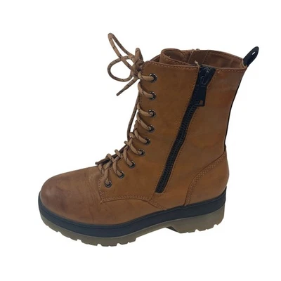Botas de combate MIA para mujer Colin tostadas con cordones cremallera lateral talla 8 M Foto 1 de 4