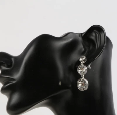 Pendientes colgantes Ann Taylor estrás transparente tono plata Foto 1 de 4