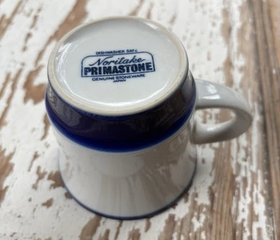 Taza de café con borde azul de gres NORITAKE PRIMASTONE FJORD de colección taza de té años 70 Japón Foto 1 de 4