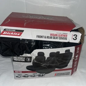 Fundas de asiento delanteras y traseras Dickies de cuero vegano Peterson negras para automóvil SUV crossover - Imagen 1 de 3