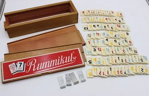 Vintage 1970s Rummikub Game Made in ISRAEL w/ Original Wood Box - Picture 1 of 18