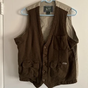 Woolrich Wool Blend Five Button Brown Vest Mens Medium - Picture 1 of 21