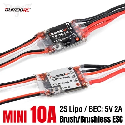 DUMBORC 10A Mini ESC Brushless / Brushed ESC 5V/2A BEC For 1/18 1/24 RC Car Boat - Image 1 of 4