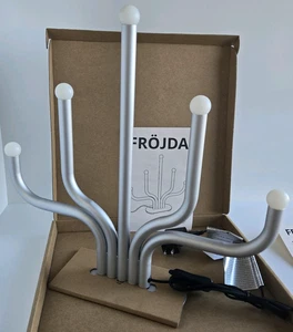 Ikea Frojda weiche weiße LED matt silber Kandelaber 15,75" x 15,5" neu im Karton - Bild 1 von 7