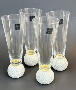 Set of 4 pilsner glassware Golf Ball beer glasses Circleware Hole in One - Picture 1 of 7