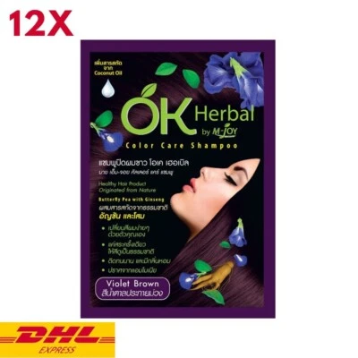 12 x OK травяной цвет волос изменение краситель шампунь #Violet коричневый женьшень здоровый 30 мл - Изображение 1 из 4