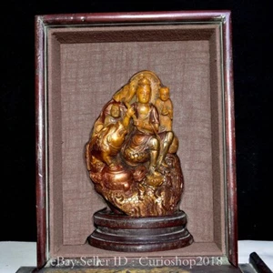 6.8" Chinese Buddhism Tianhuang Shoushan Stone Tongzi Kwan-yin Guan Yin Statue - Picture 1 of 9