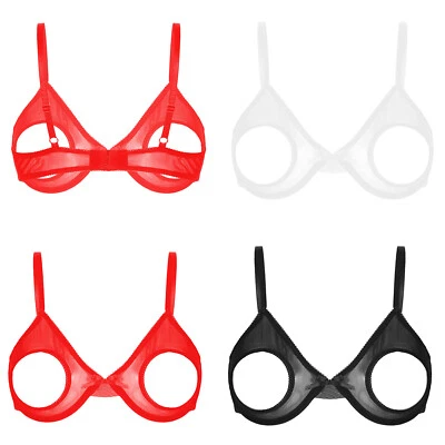 Women's Sexy Lace Open Nipple Bra Underwear Push Up Underwired Shelf Bra - Image 1 of 3