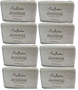 8 x Shea Moisture 100% Virgin Coconut Oil W/ Coconut Milk & Acacia Bar Soap 8 oz - Picture 1 of 3