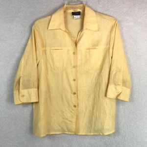 Vintage Bluse Damen groß gelb Southern Lady 90er Jahre Y2K Oma klassisch - Bild 1 von 9