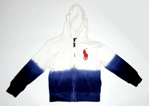 Polo RALPH LAUREN Girls 3 3T HOODIE Dip Dye NAVY JACKET Sweatshirt Full ZIP PONY - Picture 1 of 24