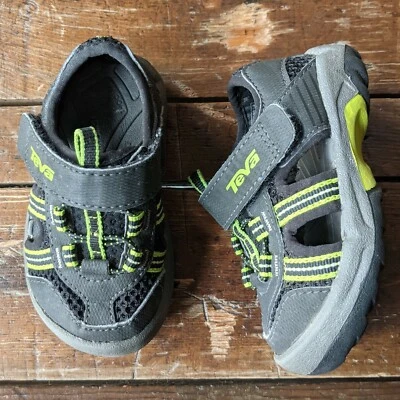 TEVA Sandalia Zapato Infantil Bebé 2 Omnium Gris Agua Verde Talla 4 Negro Verde Foto 1 de 4