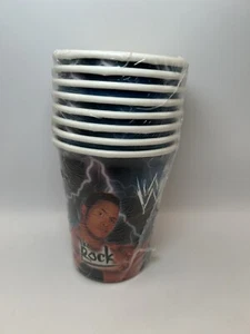 WWF Paper Party Cups 1999 Stone Cold Undertaker The Rock Titan Sports NEW SEALED - Picture 1 of 9