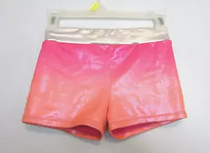 Girls Pink & Orange Ombre Foil Dance Shorts Size Medium (7/8) EUC!!! - Picture 1 of 2