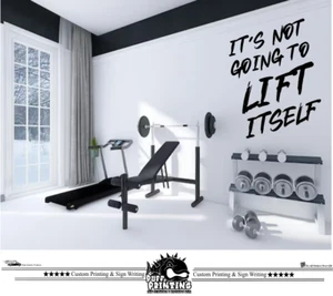Pegatinas de pared para gimnasio arte hogar calcomanías de inspiración gimnasio fitness pesas - Imagen 1 de 2