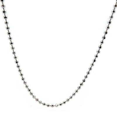 Collana palline in argento 925% catena catenina lunga uomo donna diametro mm.1,5 - Immagine 1 di 4