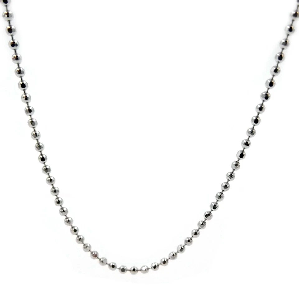 Collana palline in argento 925% catena catenina lunga uomo donna diametro mm.1,5 - Immagine 1 di 4