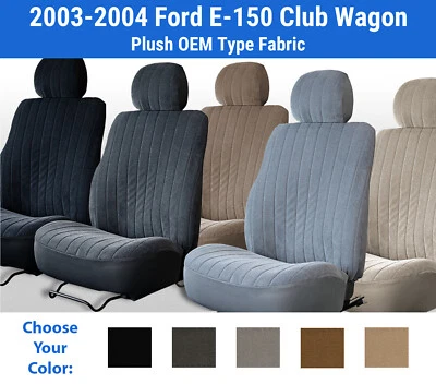 Fundas de asiento de terciopelo de felpa para Ford E-150 Club Wagon 2003-2004 Foto 1 de 4
