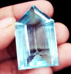 Piedras preciosas sueltas azul aguamarina 60+ quilates certificadas transparente forma elegante gema W572 - Imagen 1 de 12