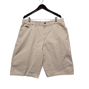 Vtg HIS H.I.S Jean Shorts Men's 38 Jorts USA Beige Denim Skater 90's Streetwear - Picture 1 of 14