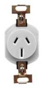 Wilco FLUSH SOCKET OUTLET WITH MOUNTING LUG 1-Pole 10A 3-Pin Flat, Vertical GREY - Picture 1 of 1