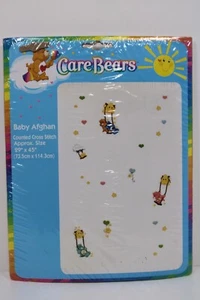 Baby Afghan Kit CARE BEARS Counted Cross Stitch #39300 29"x45" New in Package - Imagen 1 de 6