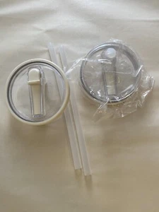 2 Pack 40 Oz Tumbler Flip Straw Lid Replacement Fit for Stanley Quencher, Spill - Picture 1 of 7