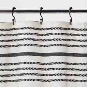 Striped Shower Curtain Black/White - Threshold