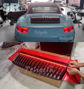 Fits Porsche 911 991.1 Carrera Upgrade 991.2 Style Primer Black Trunk LED Grille - Picture 1 of 10