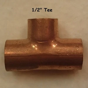 1/2" Copper Tee's [Qty. of 5]  - Picture 1 of 1