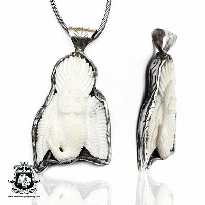 Buceo Gran Garceta Tibetana Repousse Colgante Plata Cadena 4MM N237 Foto 1 de 4