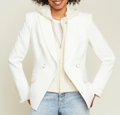 OFF WHITE Giacca Dickey THADDEUS Off White donna blazer tutte le stagioni taglia 8 nuova con etichetta VERONICA BARBA