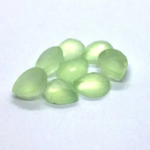 Prehnite Chalcedony AAA Pear Rose Cut Natural Loose Gemstone For Making Jewelry - Picture 1 of 13