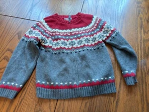 janie and jack wool blend boys full zip cardigan sweater 6 lined - Picture 1 of 3