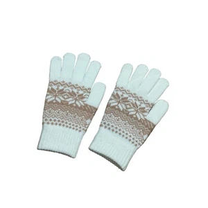White Beige Winter Gloves - Picture 1 of 2