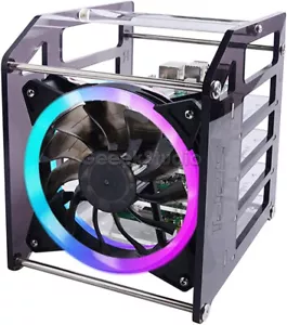 ¡En stock! Torre Rack y Estuche Acrílico para Raspberry Pi 4B, Jetson Nano con Ventilador - Imagen 1 de 11